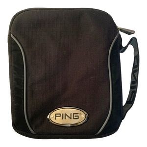 PING Valuables Two Pouch Compartment Zip Around Felt Lined Interior Black Bag